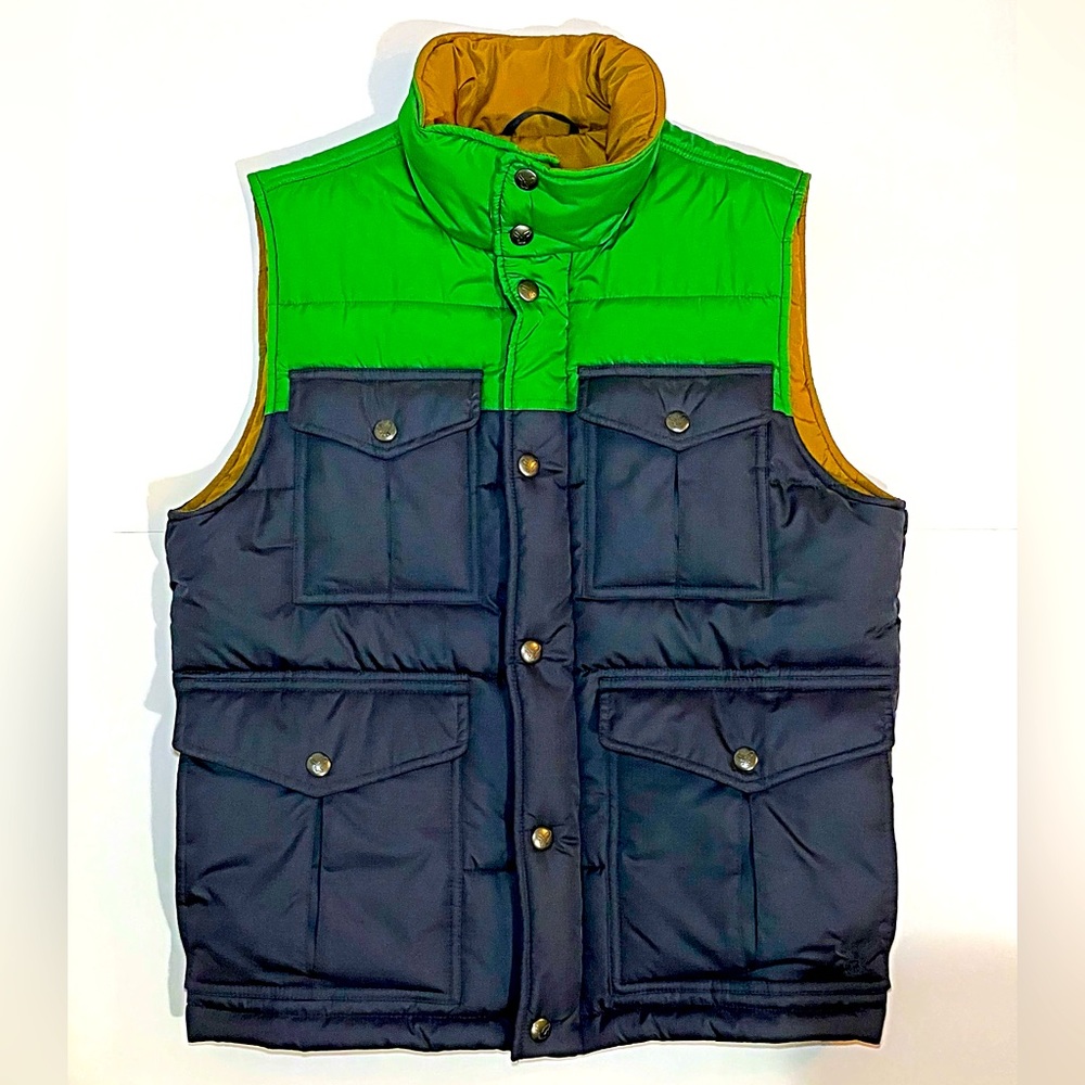 American Eagle Outfitters Men’s Puffer Vest | Men’s Size Small | Neon Green/Blue